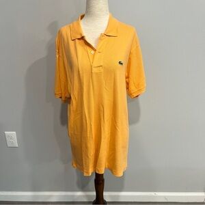 Lacoste Yellow Orange Polo Shirt with Green Crocodile Logo